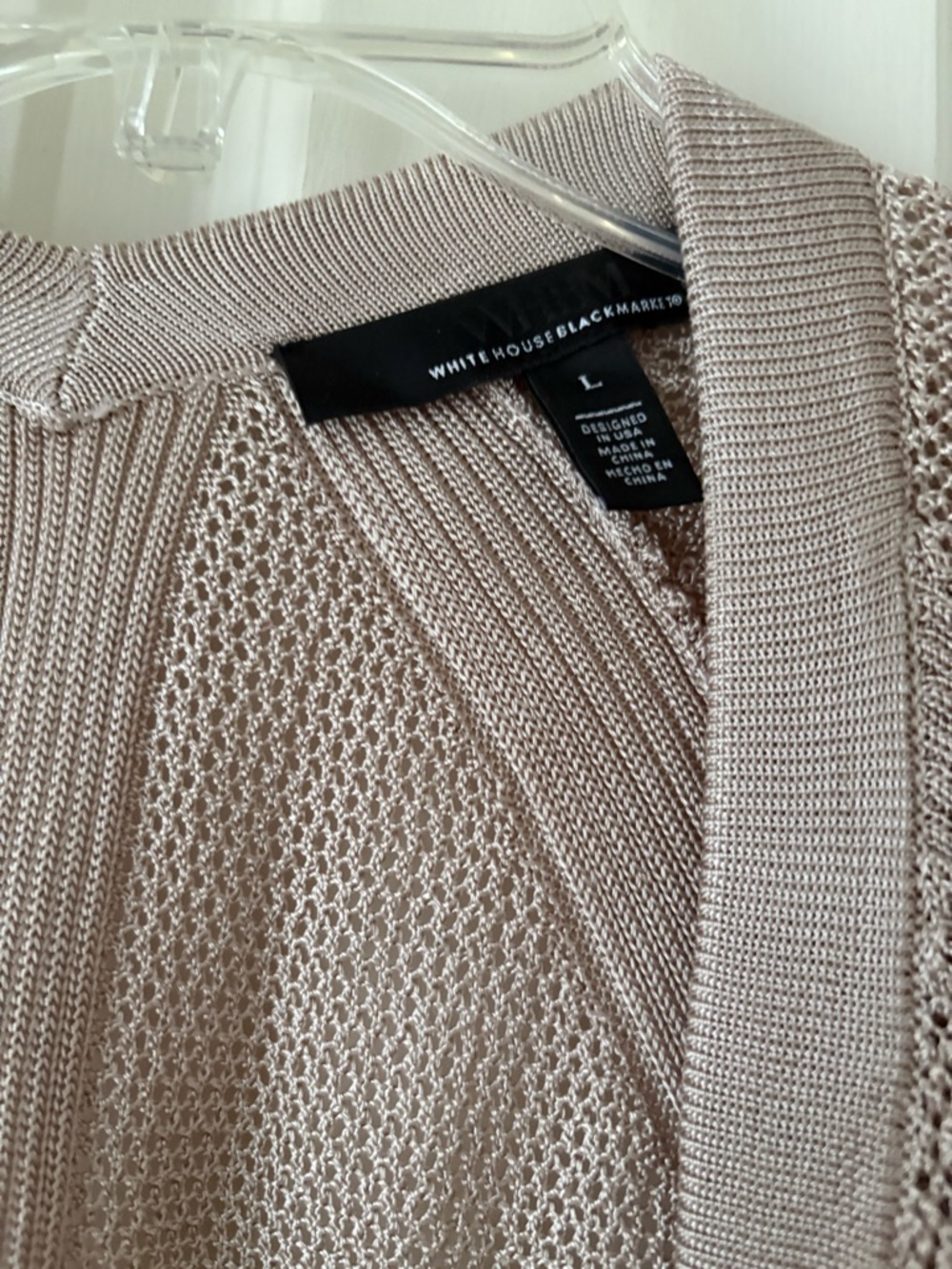 White House Black Market Blush Open-Front Knit Cardigan - Picture 3 of 4